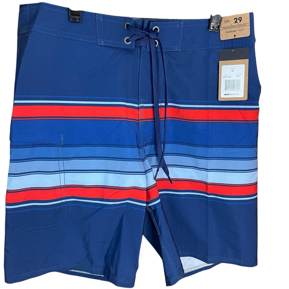 Men’s Performance Apparel Board Shorts Blue Red